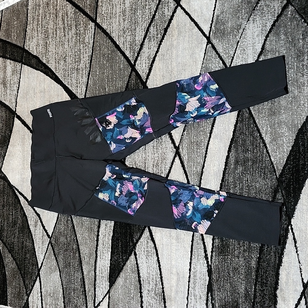 VS PINK BONDED MESH FLORAL DESIGN MESH PHONE POCKET HIGH-WAISTED 2017 LEGGINGS